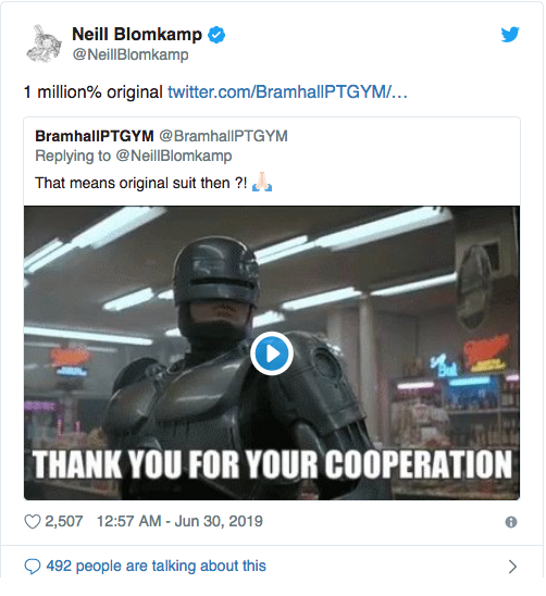 Neill Blomkamp on Twitter